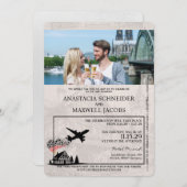 Wit Duitsland Paspoort bruiloft uitnodiging (Voorkant / Achterkant)