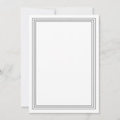 Wit Eenvoudig Elegant Pensioen Diner Kaart (Achterkant)