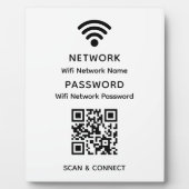Wit Eenvoudig Elegant WiFi QR Code Netwerkwachtwoo Fotoplaat (Voorkant)