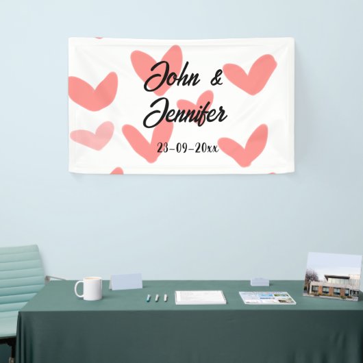 wit, eenvoudig, minimale tekststijl Vertrouwd rood Spandoek (Beurs)