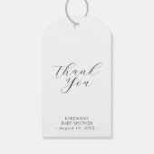 Wit eenvoudig minimalistisch Baby shower dank u Cadeaulabel (Achterkant)