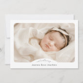 Wit Eenvoudig Minimalistisch Script Twee Foto Gebo Aankondiging (Voorkant)