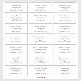 Wit Eenvoudig Modern Kerstmis Gastadres Sticker