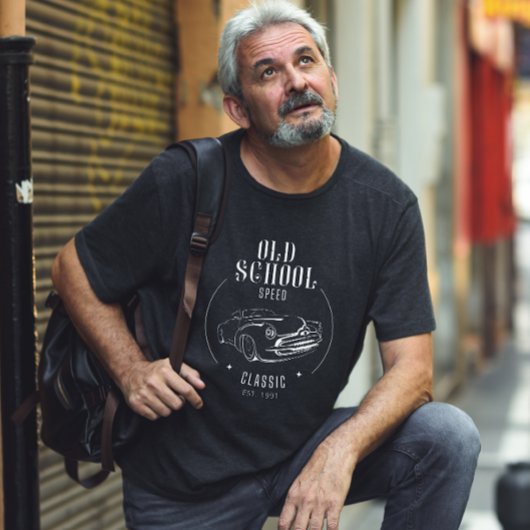 Wit Eenvoudig Old School Speed T-shirt