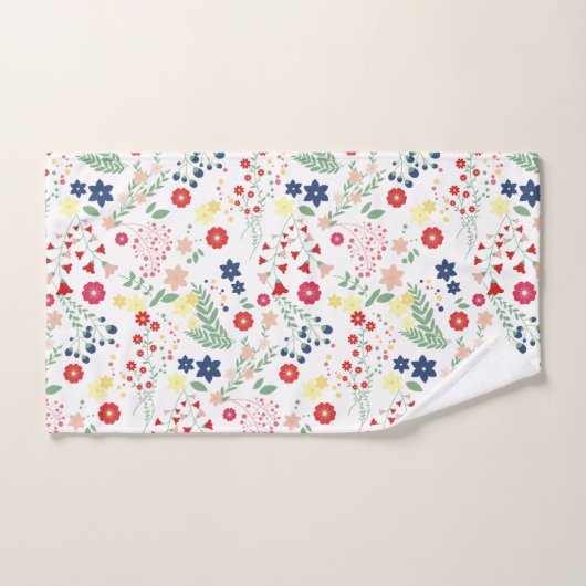 Wit Eenvoudig Wildbloempatroon Bad Handdoek (Handdoek)