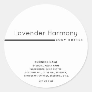 Wit Eenvoudige moderne luxe typografie product Ronde Sticker