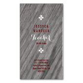 Wit eikenhout, bruin, wit magnetisch visitekaartje (Voorkant Verticaal)