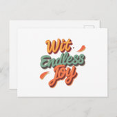 Wit eindeloos plezier briefkaart (Voorkant / Achterkant)