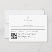 Wit Elegant Botanisch Traditioneel & QR Code RSVP Kaartje (Voorkant)