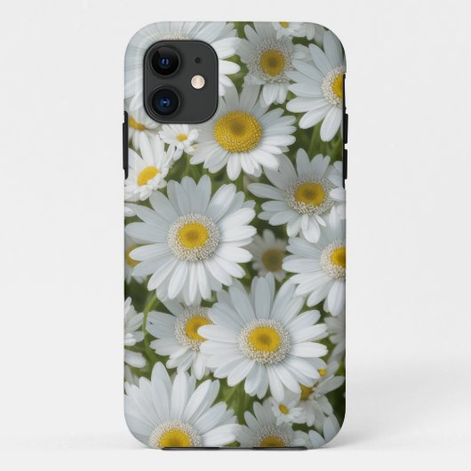 Wit Elegant Daisies Telefoonhoesje Case-Mate iPhone Case (Achterkant)