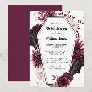 Wit Elegant Gotisch Rozen Kist Vrijgezellenfeest Kaart