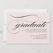 Wit Elegant Script Photo Afstuderen Kaart (Achterkant)