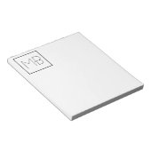 Wit Elegant Uniek Monogram Notitieblok (Schuin)
