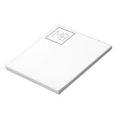 Wit Elegant Uniek Monogram Notitieblok (Gedraaid)