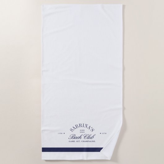 Wit Elegant  vrijgezellenweekend Strandlaken (Voorkant)