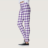 Wit en [Aangepaste kleur] gerangschikt diamantpatr Leggings (Links)