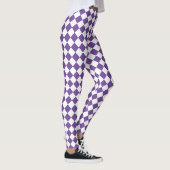 Wit en [Aangepaste kleur] gerangschikt diamantpatr Leggings (Rechts)