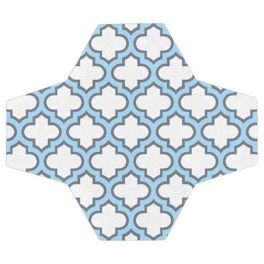 Wit en Baby Blauw Trellis, Lattice, Quatrefoil Voetbal (Enkel)
