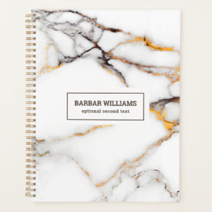 Wit en beige luxe namaakmarmer planner