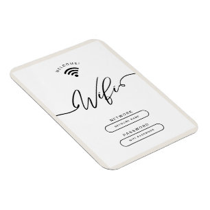 Wit en Beige Minimalistische Eenvoudige Wifi Zone Magneet
