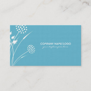 Wit en blauw Abstract Elegant Flower Sjabloon Visitekaartje