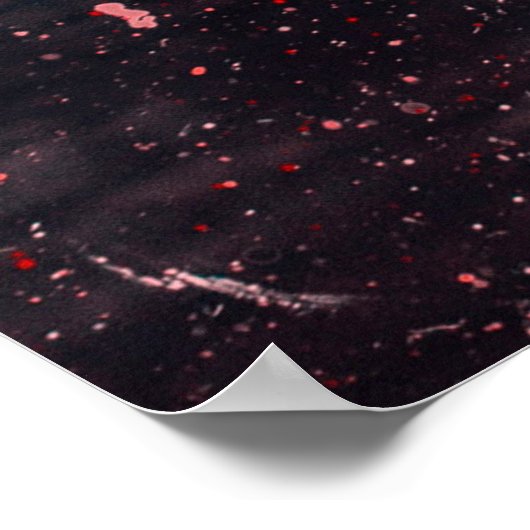 Wit en blauw abstract schilderij poster (Hoek)