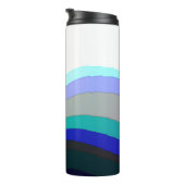 Wit en Blauw Abstracte Kunst 920 Thermosbeker (Geroteerd rechts)