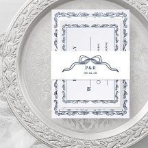 Wit en Blauw | Chic Coquette Strik met Monogram