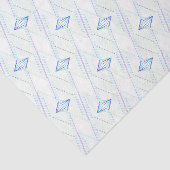 Wit En Blauw Diamant Abstract Elegant Patroon Tissuepapier (Detail)