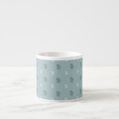 wit en blauw en bladeren espresso kop (Voorkant)
