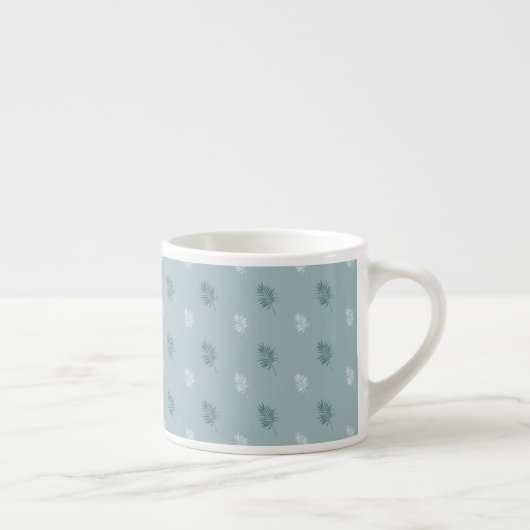 wit en blauw en bladeren espresso kop (Rechts)