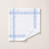 Wit en Blauw Gestreepte Aangepaste Initialen Bad Handdoek (Wasdoekje)