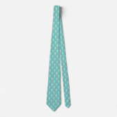 Wit en blauw-groen art-decopatroon stropdas (Voorkant)