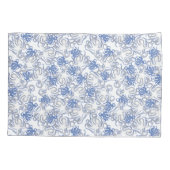 Wit en blauw herhalend motief | Octopuspatroon Kussensloop (Achterkant)