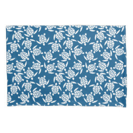 Wit En Blauw Herhalend Motief | Zeeschildpad Patro Kussensloop