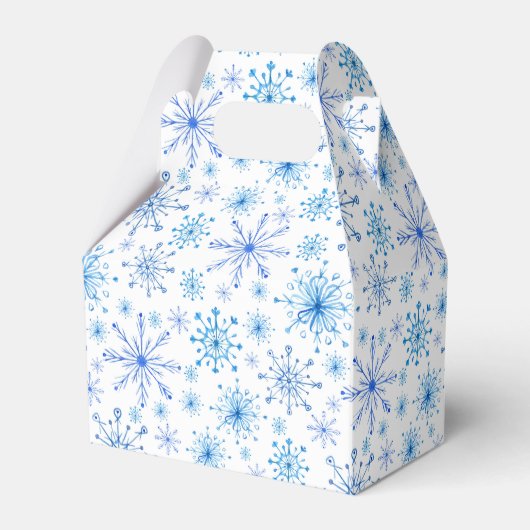 Wit en blauw ijs en sneeuwvlokken bedankdoosjes (Voorkant Zijde)