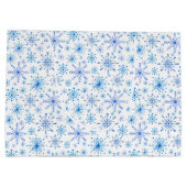 Wit en blauw ijs en sneeuwvlokken groot cadeauzakje (Achterkant)