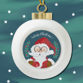 Wit en blauw kerstbal Ornament