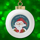 Wit en blauw kerstbal Ornament