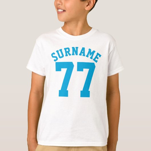 Wit en blauw Kind | Sport Jersey Design T-shirt (Voorkant)