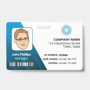 Wit En Blauw Manager ID Logo Badge