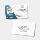 Wit En Blauw Manager ID Logo Badge (Voor- en achterkant)