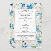 Wit en blauw Photo Memorial Service Programma (Achterkant)