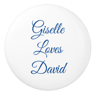 Wit en blauw romantisch keramische knop