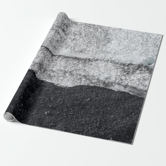 Wit en blauw steenfragment cadeaupapier (Uitgerold)