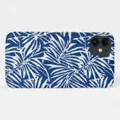 Wit en Blauw Tropisch Blad Herhalend Patroon Case-Mate iPhone Case (Achterkant (horizontaal))