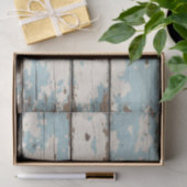 wit en blauw VERWEERD LOODS HOUTEN tissuepapier (Geschenk)