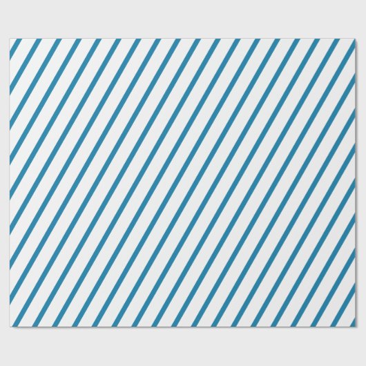 Wit en blauwe streep cadeaupapier (Vlak)