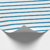 Wit en blauwe streep cadeaupapier (Hoek)