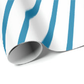 Wit en blauwe streep cadeaupapier (Rol Hoek)